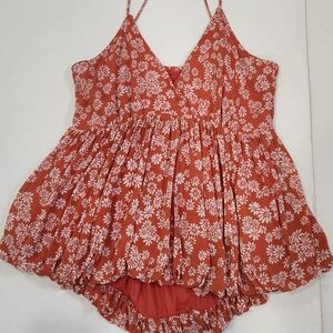 Rust Floral Sleeve Maeve by Antropologie Size S